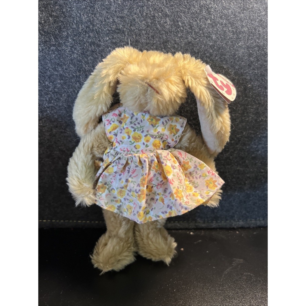 TY VTG 1993 The Attic Treasures Collection "Shelby" Bunny 8.5" Jointed Dress EUC
